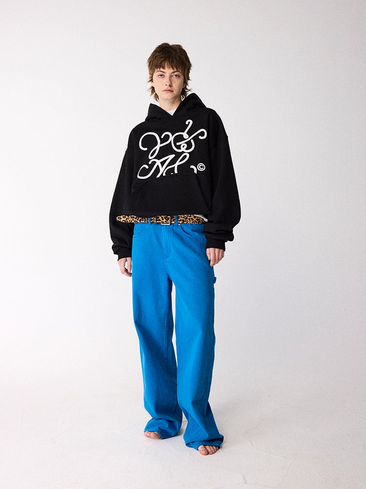 CRICLE Rotary Letter Hooded Fleece Sweater