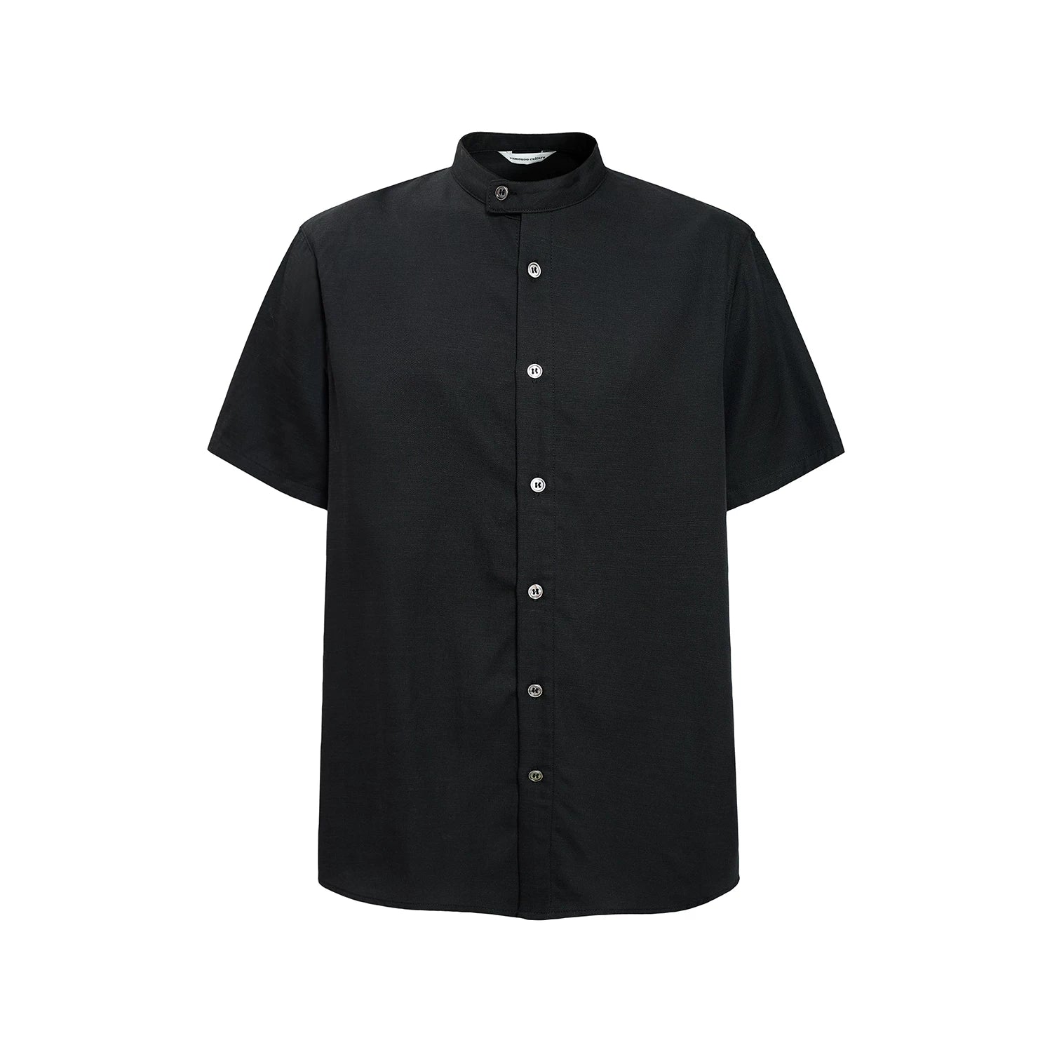 Sameuoo Stand-up Collar Linen Casual Shirt