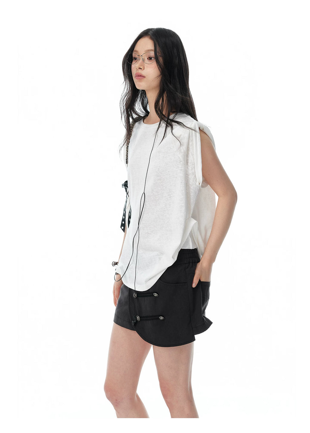 JIKOO Thin Breathable Drape Sleeveless Tee