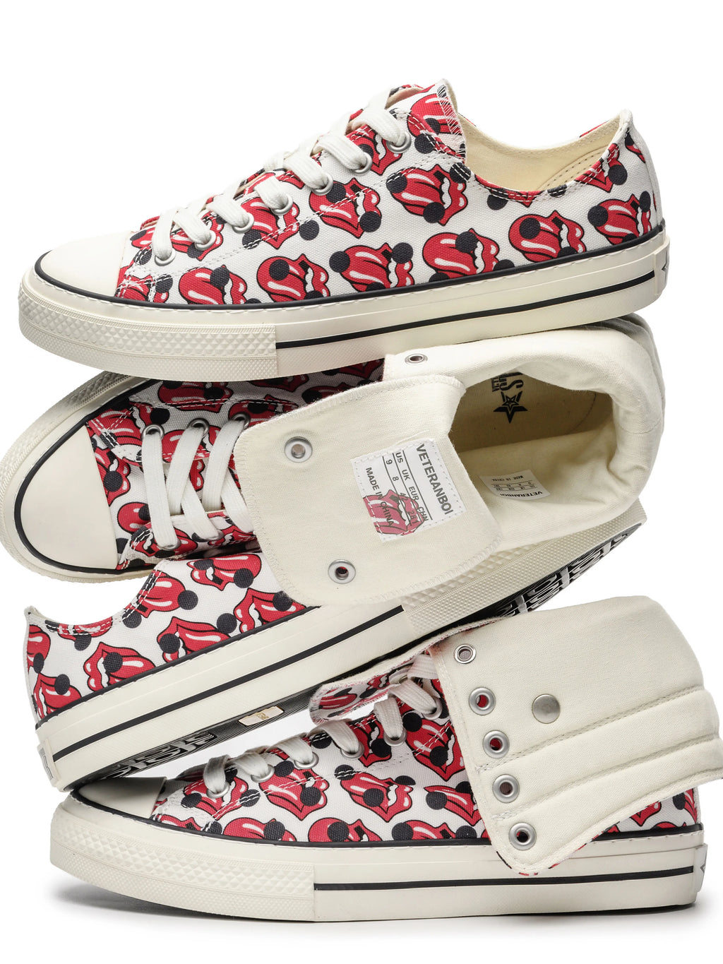 VETERANBOI Tongue Polka Dot Canvas Casual Shoes