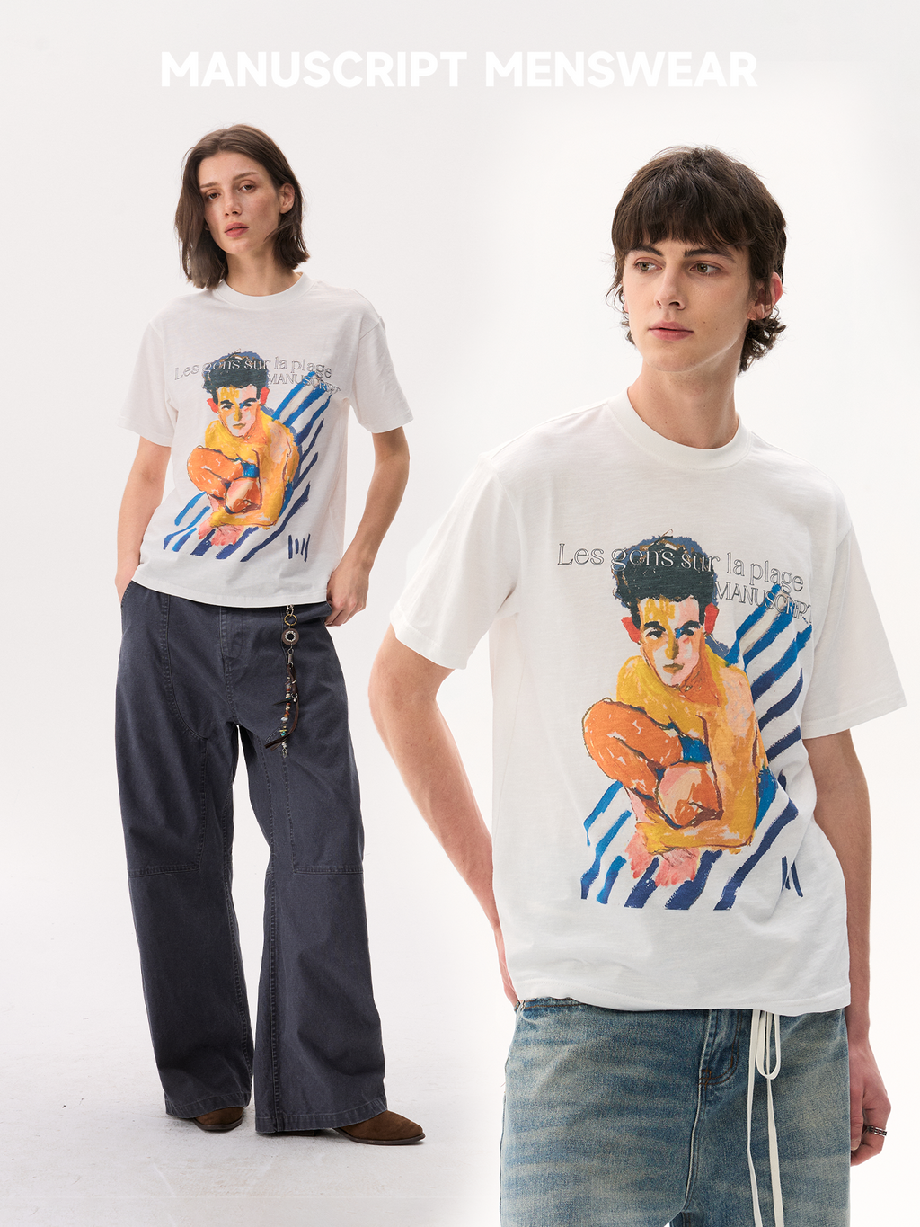 MANUSCRIPT Breathable Comfortable Casual Tee