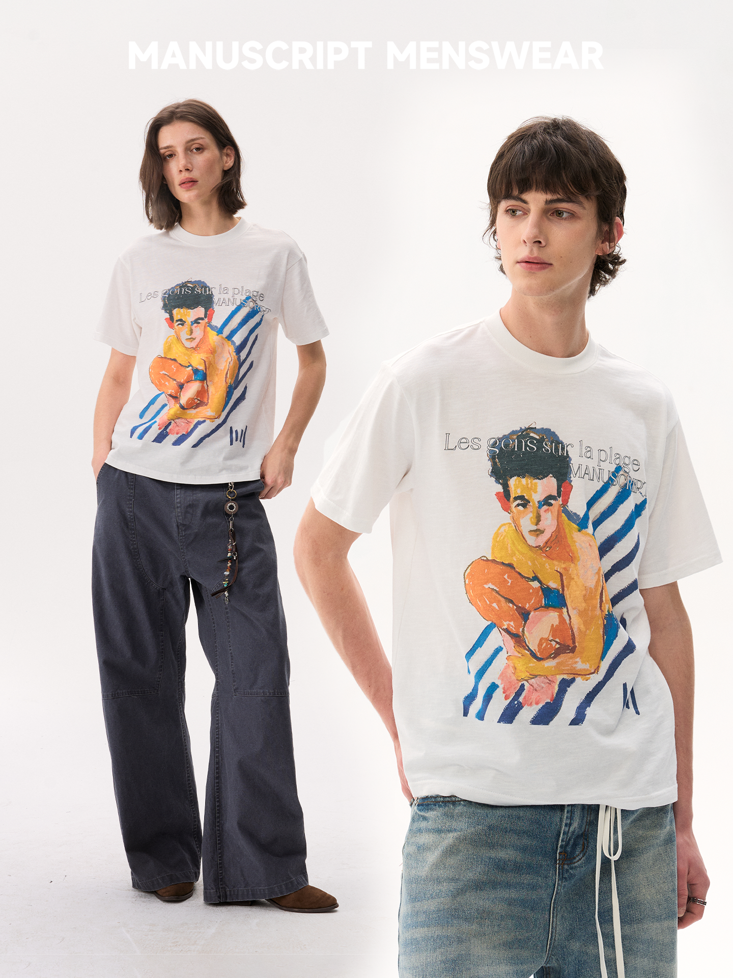 MANUSCRIPT Breathable Comfortable Casual Tee
