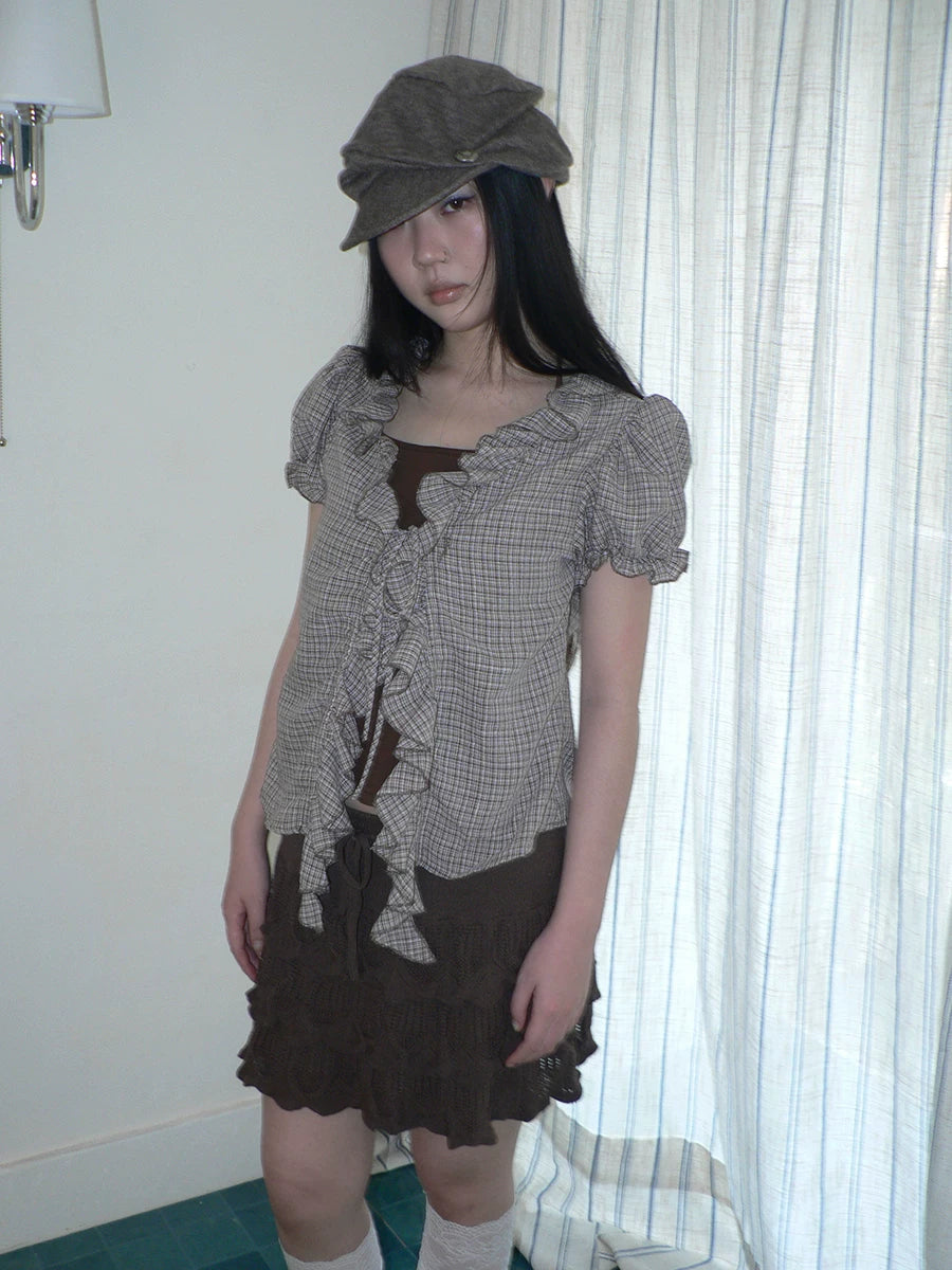 Ang: Project Strap Stitching Fake Two-piece Short-sleeved Shirt