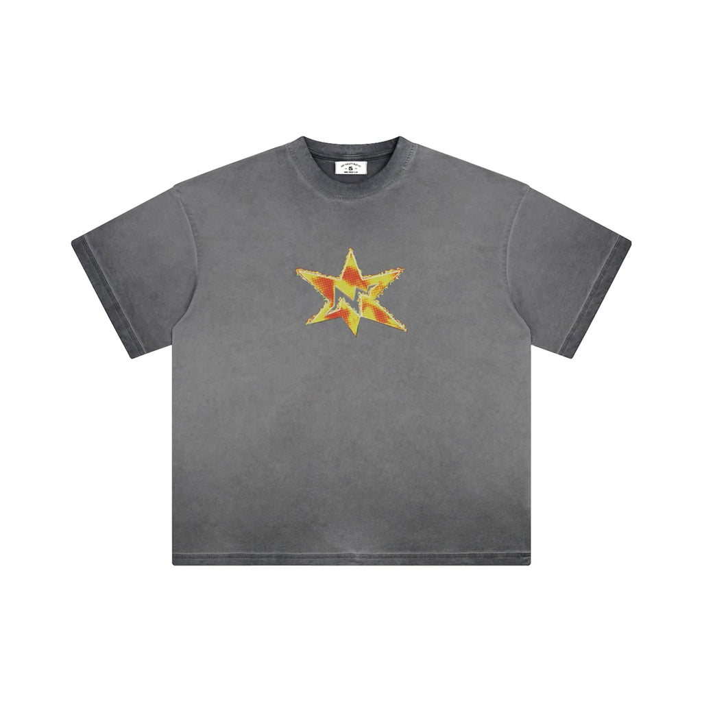 MindError Flame Star Print Gradual Change Tee