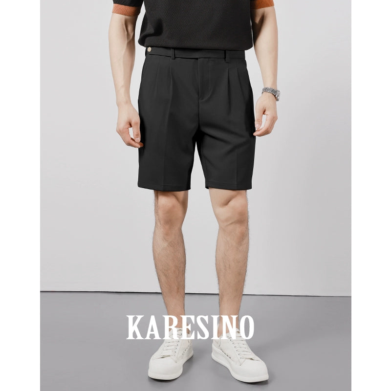 KARESINO Casual Straight-leg Slim-fit Anti-wrinkle Five-point Pants