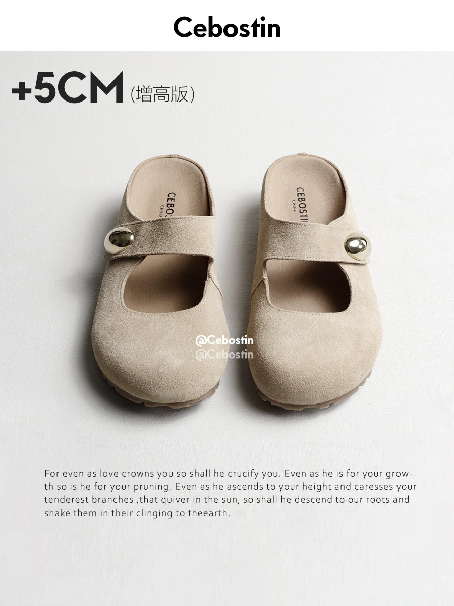 Cebostin Platform Birkenstock Half Slippers