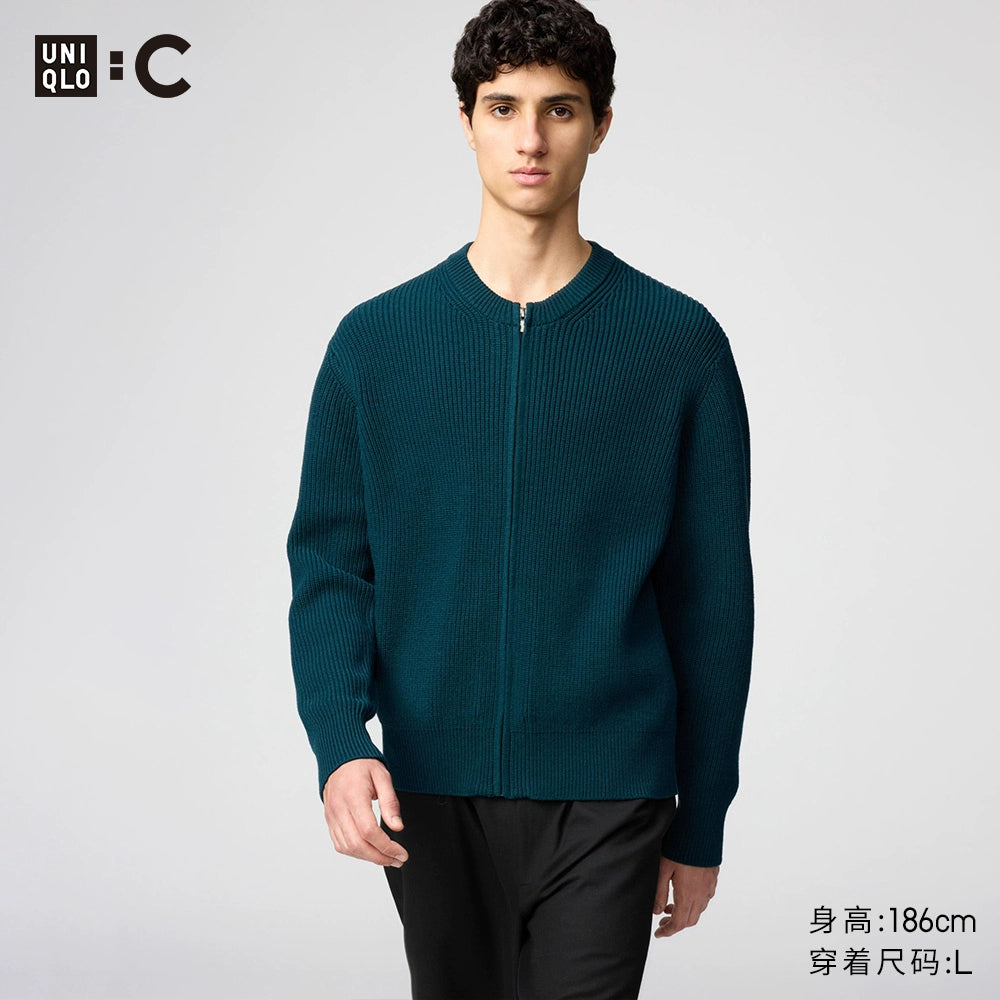 Uniqlo Crew Neck Knitted Long-sleeved Sweater Jacket