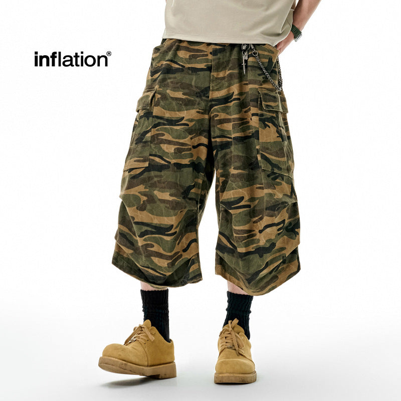 Inflation Jungle Camouflage Tooling Cropped Shorts