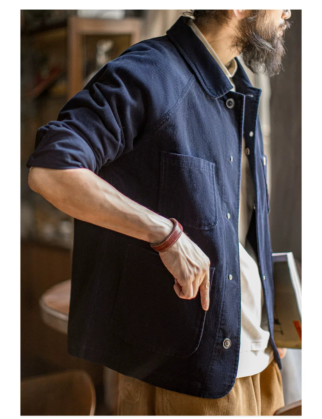 Madden Vintage Corduroy Four-Bag Lapel Jacket