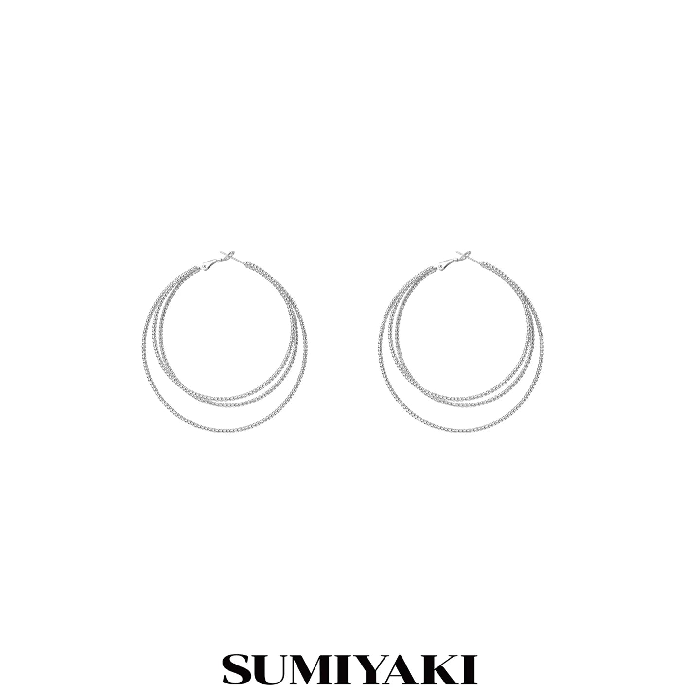 SUMIYAKI Three-layer Premium Plain Ring Earrings