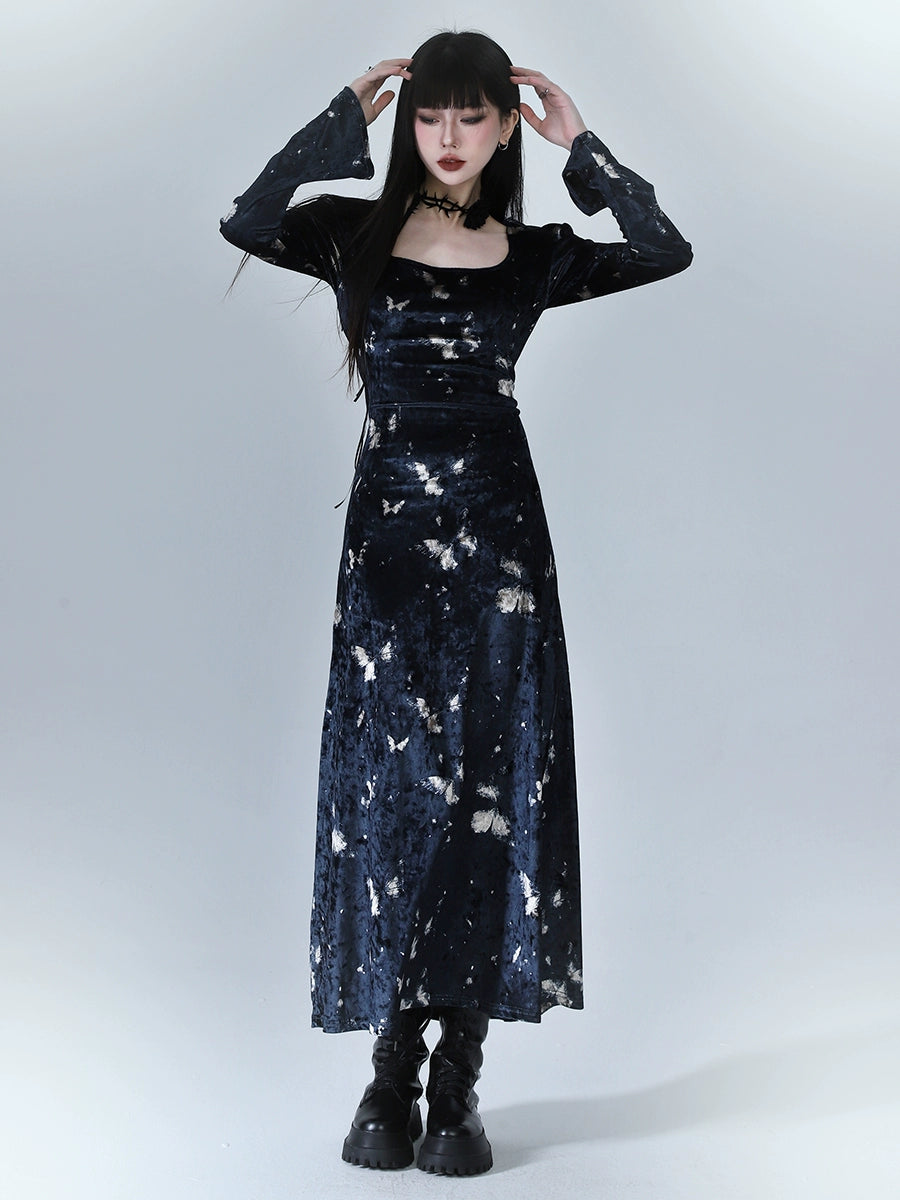 LADYGHOST Vintage Velvet Dress