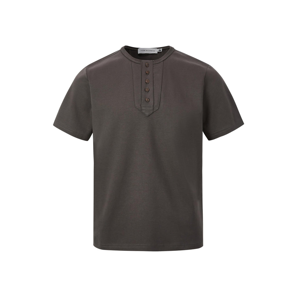 MADEEXTREME Five Buckle Henry Collar Retro Tee