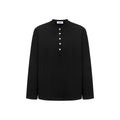 SINONOME  anti-wrinkle henry neck basic long sleeve short T-shirt cleanfit