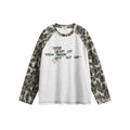 BTSG camouflage splicing ripped shoulder long sleeve Tee