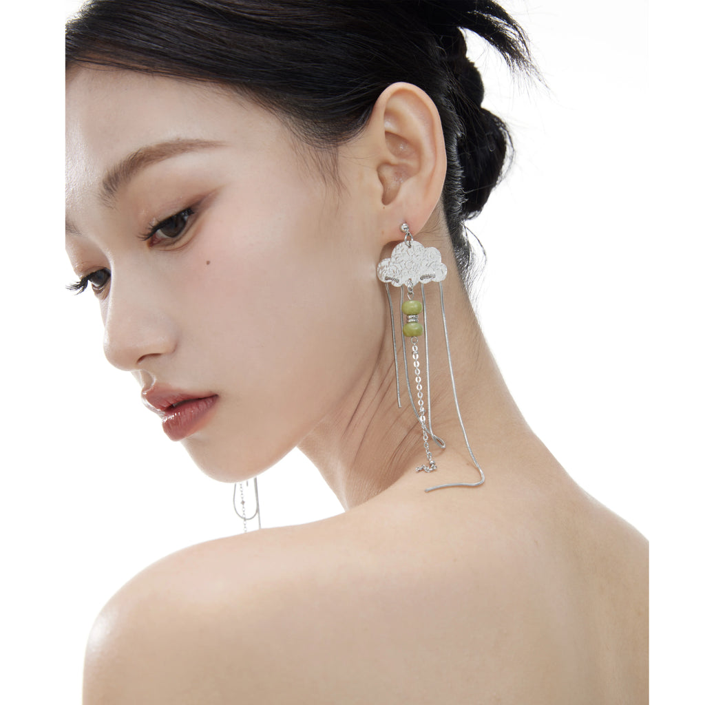 NO SOLUTION High-end Silver Snake Bone Earrings