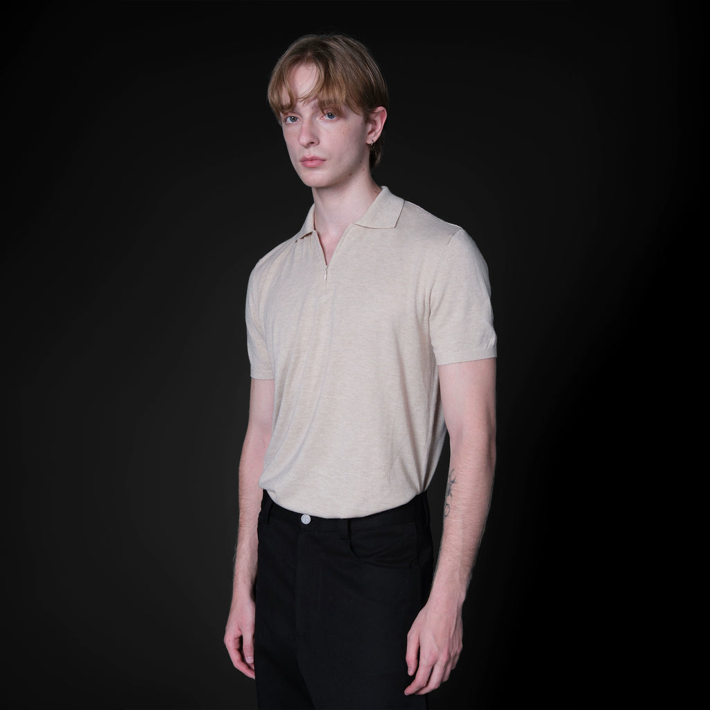 Set for Life Zipper Lapel Casual Tee