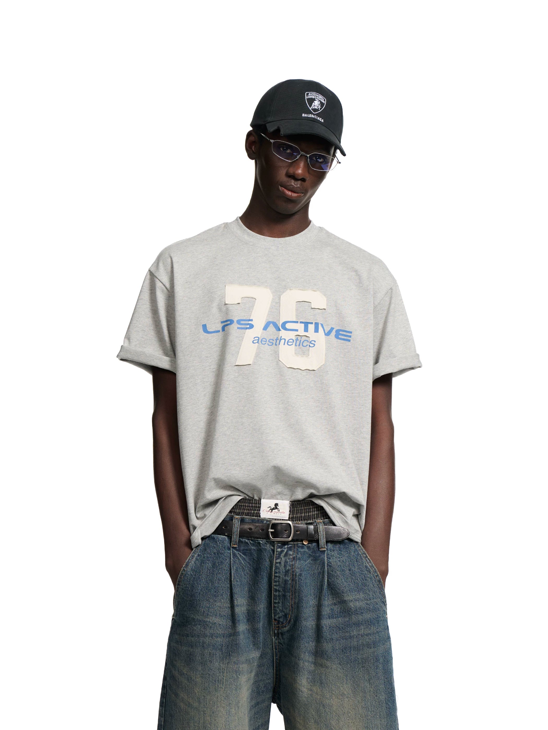 Loopsoon Alphabet Patch Printing Loose Tee