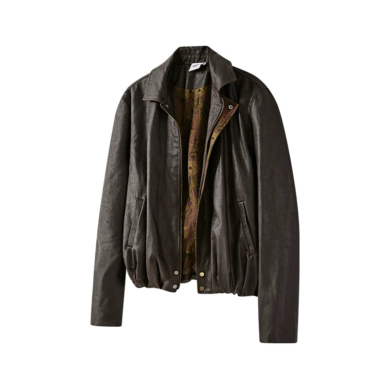 KREATE Vintage Suede Contrast Lapel Jacket