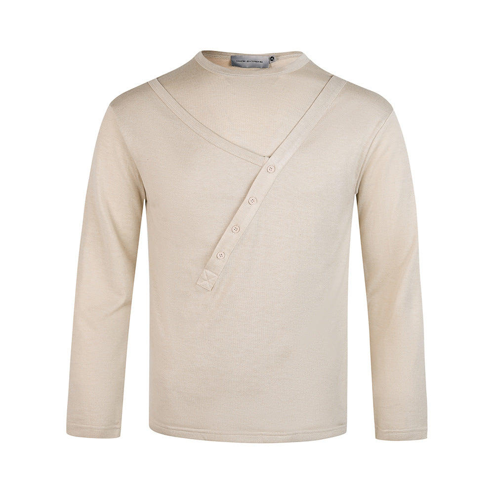 EME Diagonal-breasted Loose-knit Sweater