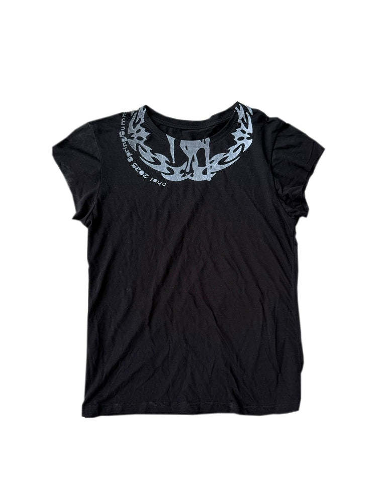 CHAI White Ink Direct Injection Tencel Vest Fly Sleeve Slim T-shirt