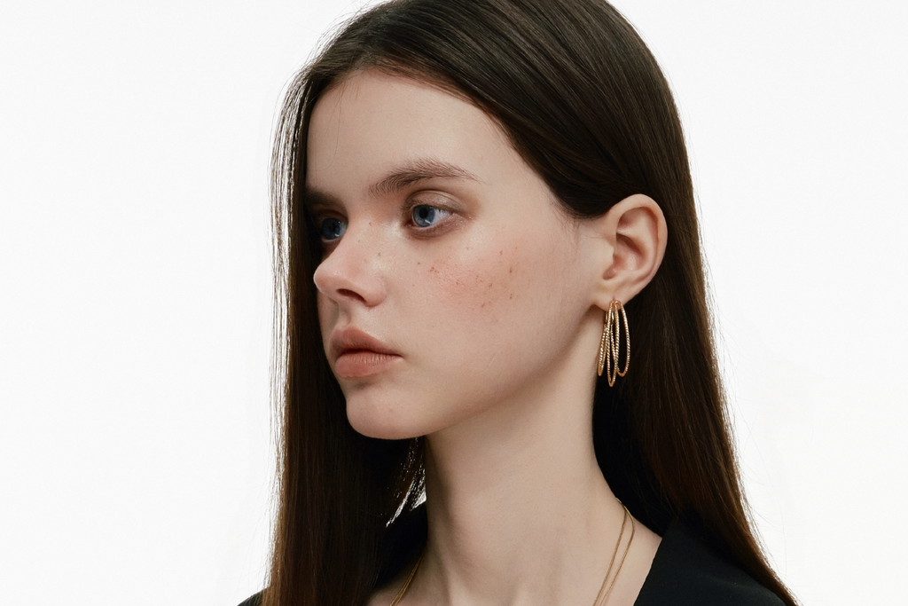 SUMIYAKI Three-layer Premium Plain Ring Earrings