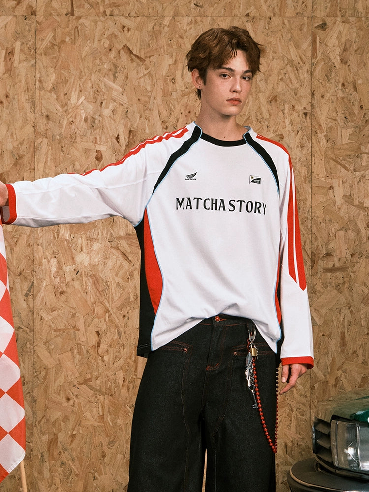 MATCHA STORY Thin Sports Racing Suit Sweater