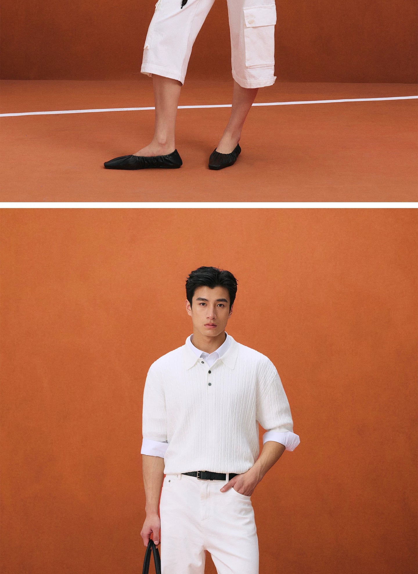 NO LOGO Retro Loose Loose Lazy Lapel Tee