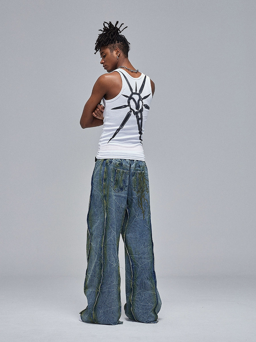 DND4DES Skull Print I-ribbed Vest