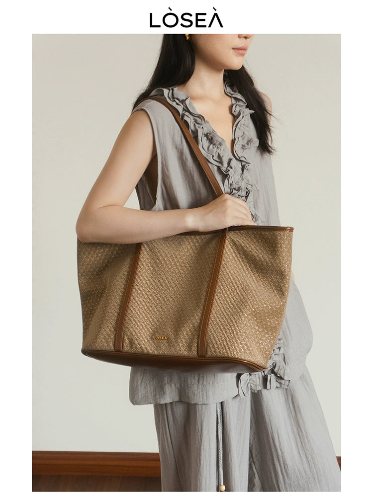 LOSEA Woven Large Capacity Tote Bag