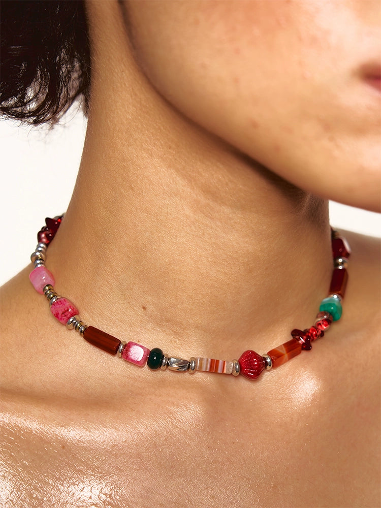 1JINN Temperament Versatile Natural Colored Stone Necklace