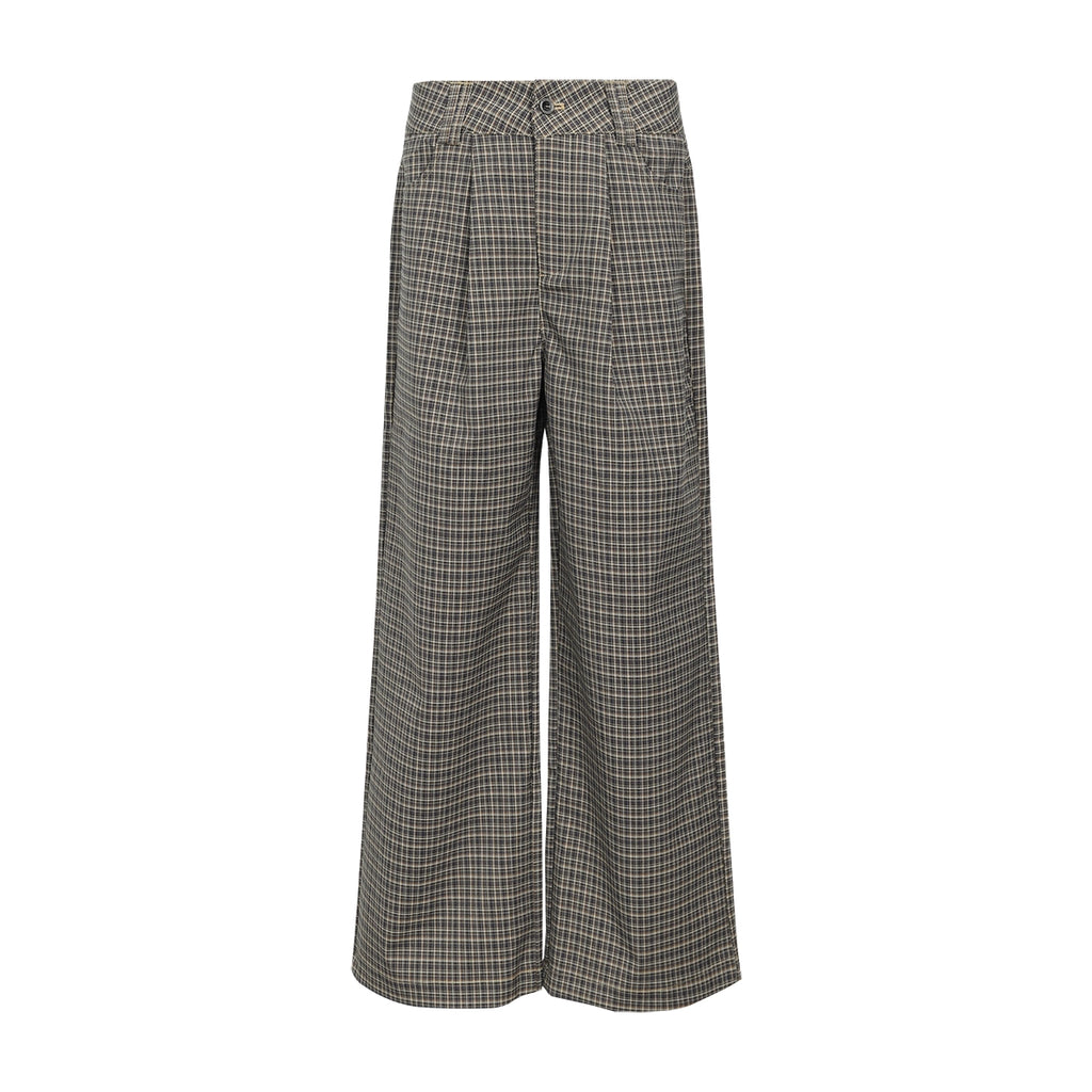 FUNKYFUN Checked Casual Straight Composite Trousers