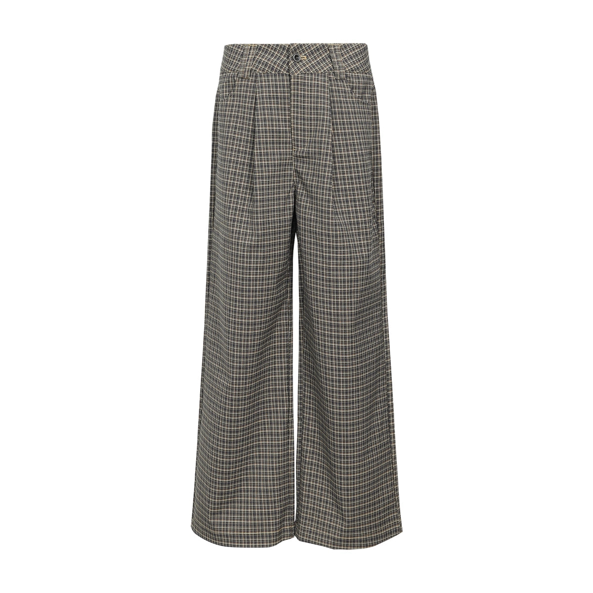 FUNKYFUN Checked Casual Straight Composite Trousers