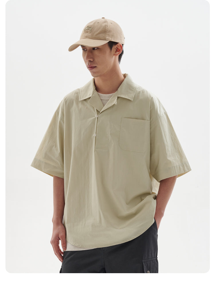 BUTTBILL 24SS Vintage half-open Japanese Shirt