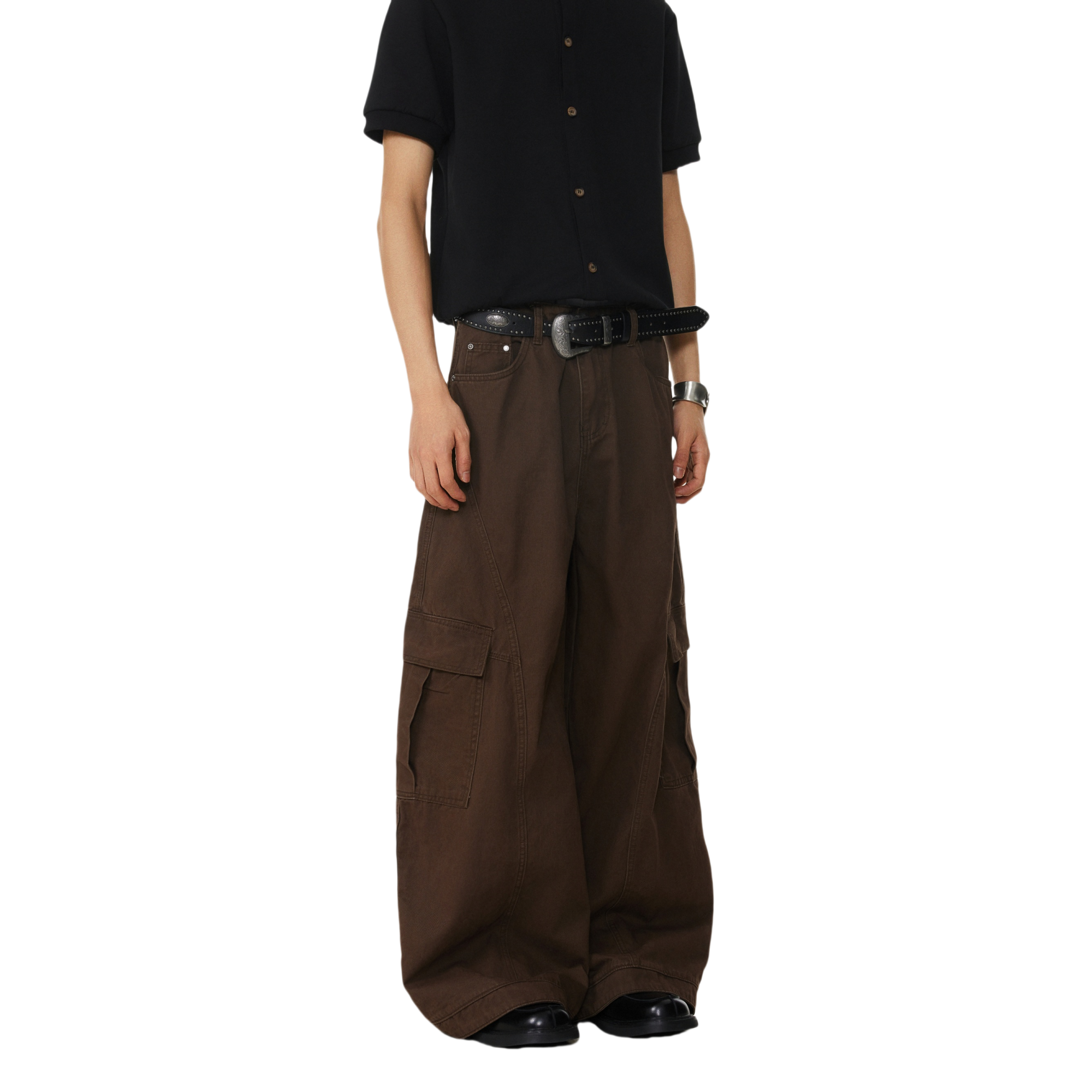 BTSG Retro Deconstructed Multi-pocket Scimitar Cargo Pants