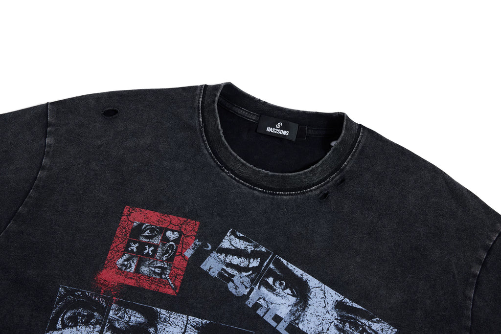 HAS2SONS Single Stitch Round Neck Loose Tee