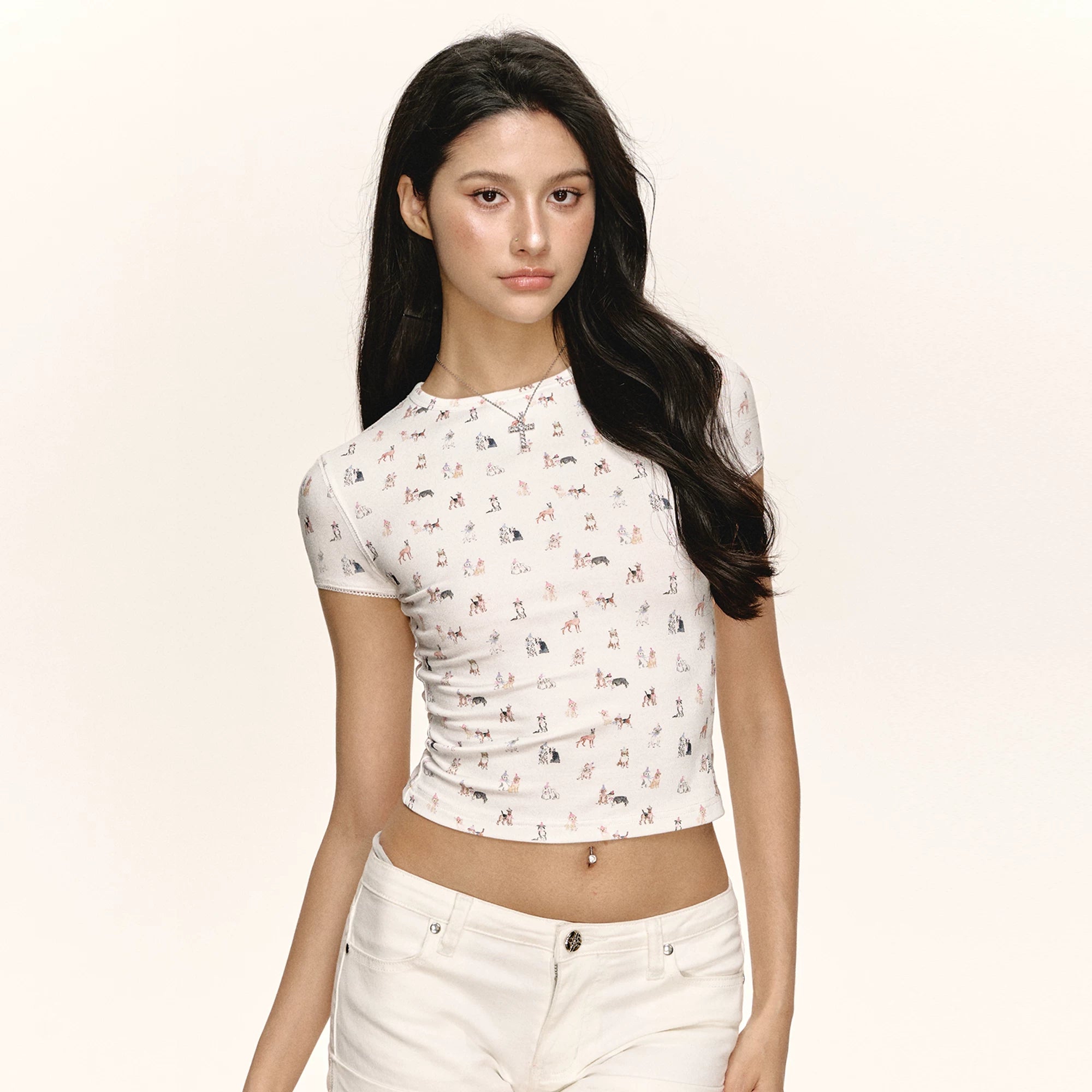 Ariseism Animal Print Cute Slim Tee