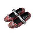 Mooreyu Bow Light Mouth One Word with Flat Sole Shoes