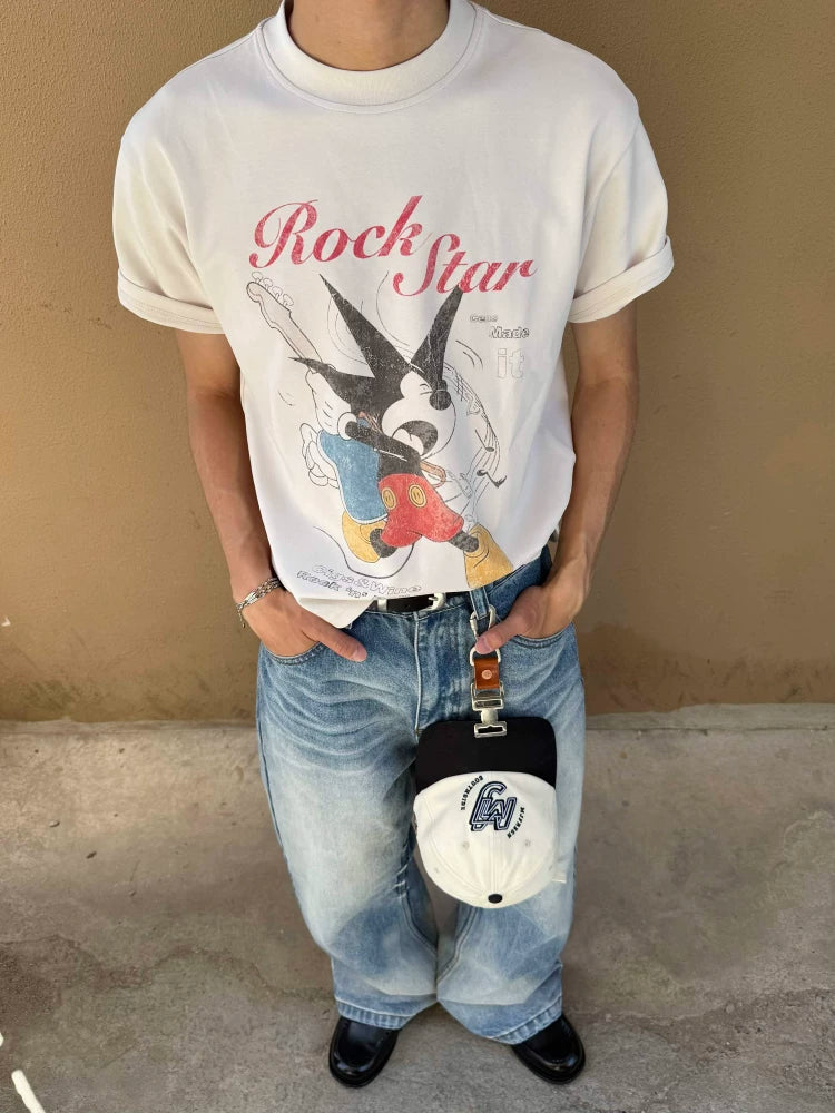 CENSMADE Mickey Old Printing Skin-friendly Tee