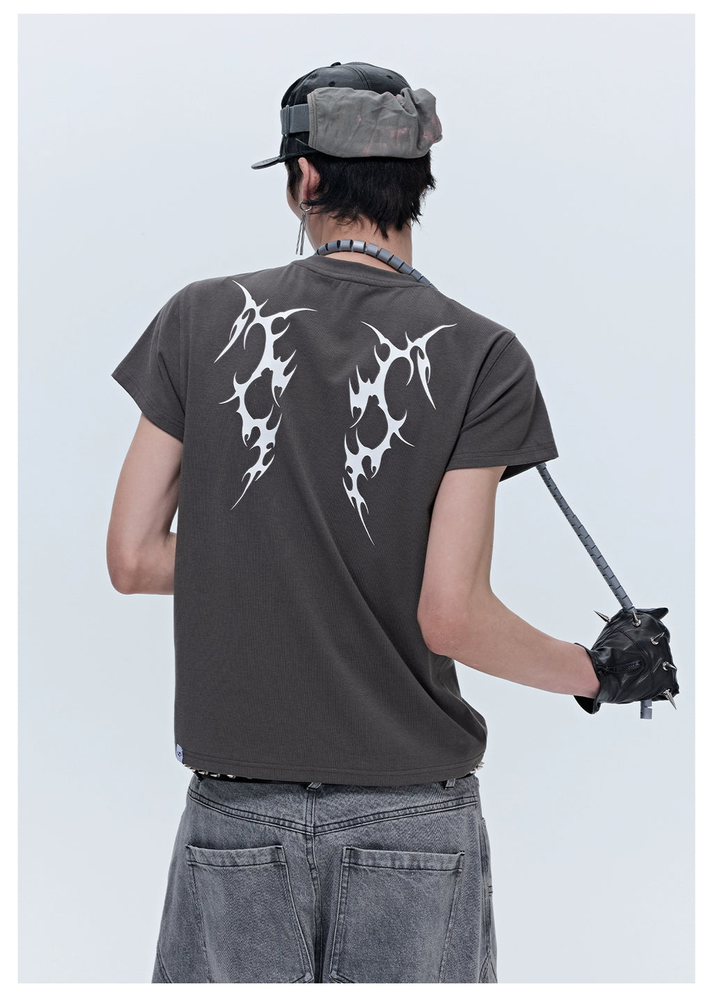 SGW "Wings of Thorns" American Street Subculture Print Slim Sleeve Short Sleeve Tee