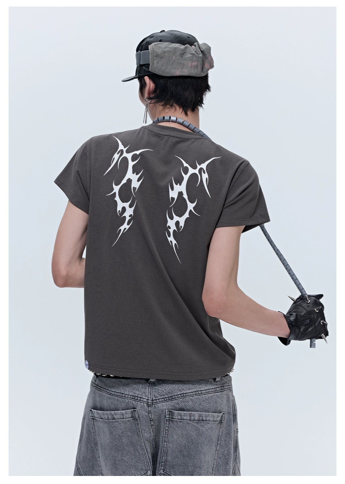 SGW "Wings of Thorns" American Street Subculture Print Slim Sleeve Short Sleeve Tee