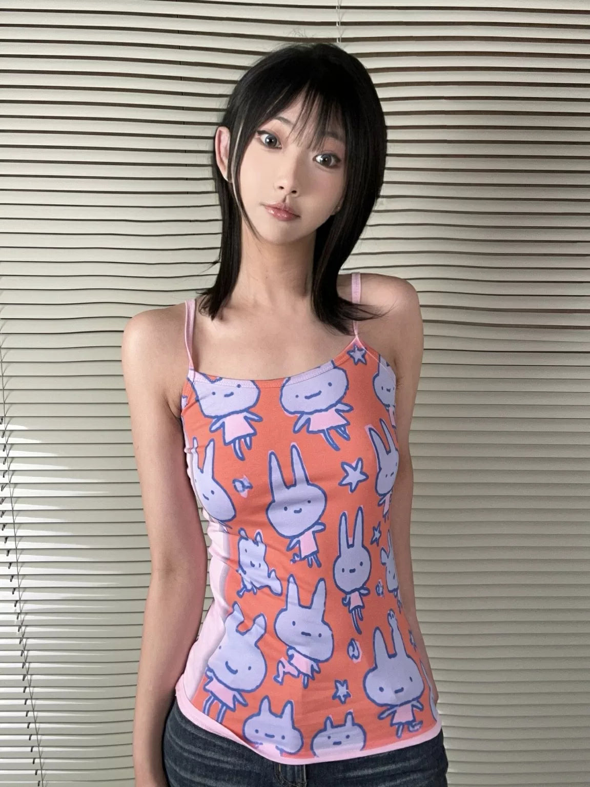 WEBBAR Faceu Rabbit Print Sling