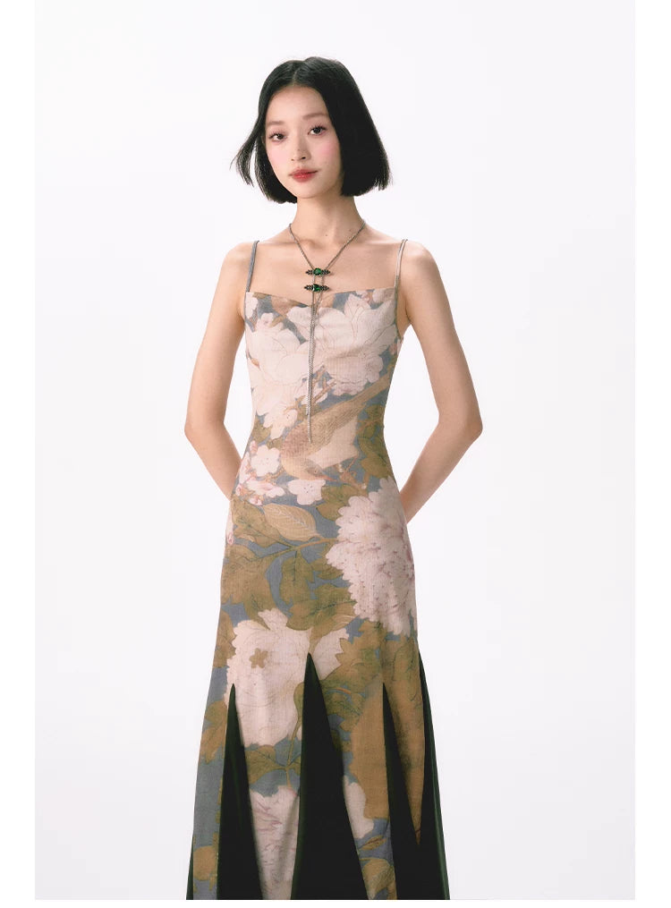 YEDM Elastic Suspender Fishtail Dress
