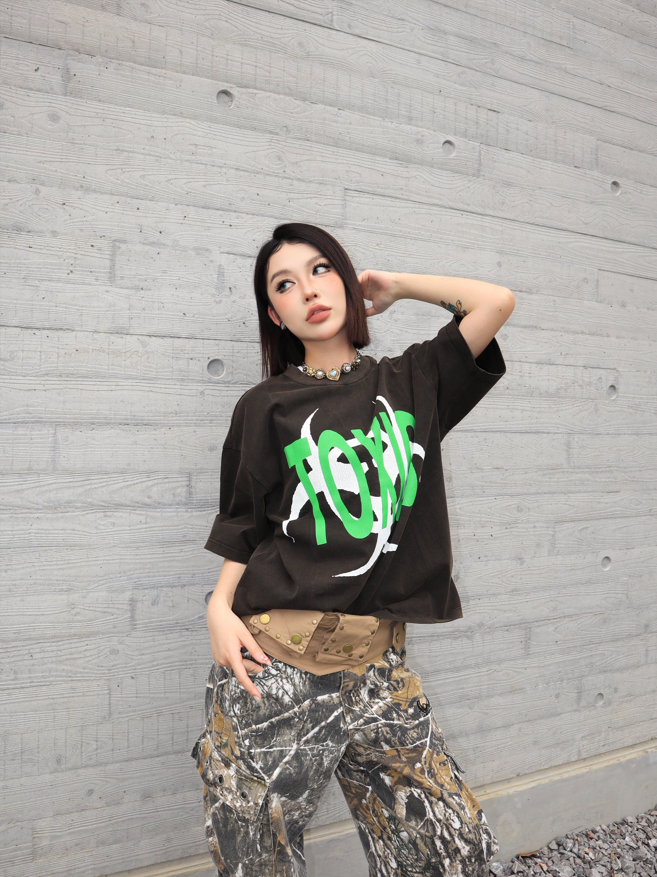 Human Voices Heavy Wash Crack Biochemical Short Sleeve Tee