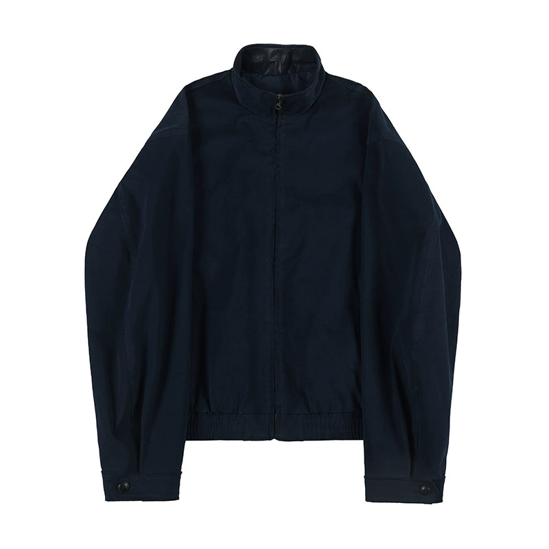 NOEARS Japanese Stitching Pu Contrasting Collar Jacket