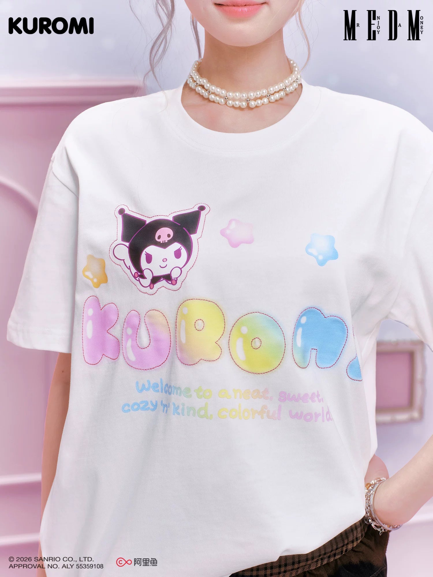 MEDM Anime Logo Printing Casual Crew Neck Tee