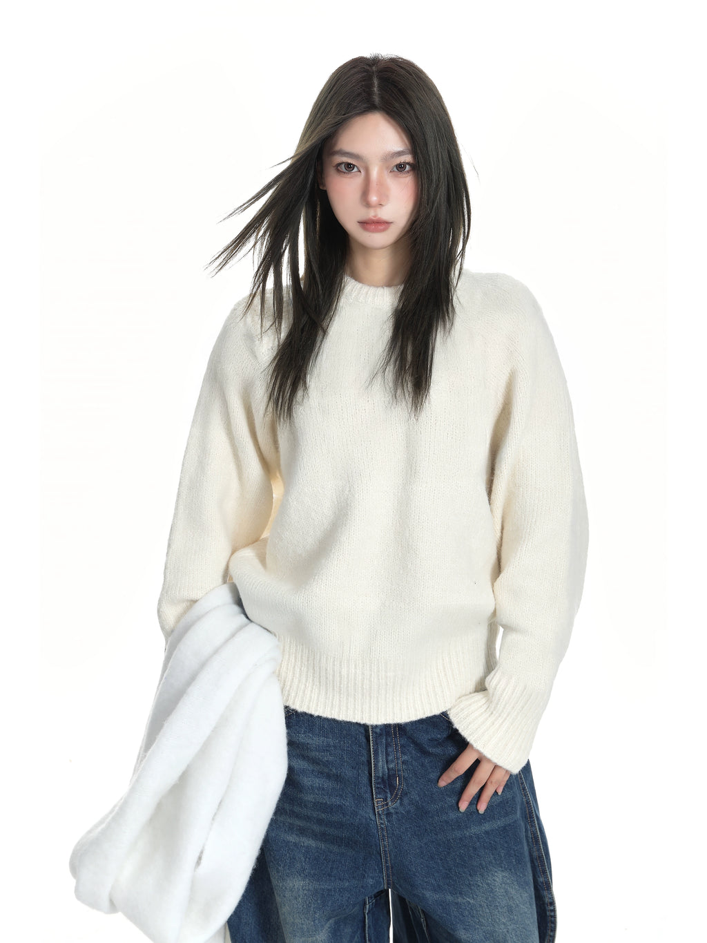 KDASE Retro Lazy Soft Waxy Oversized Knitted Sweater