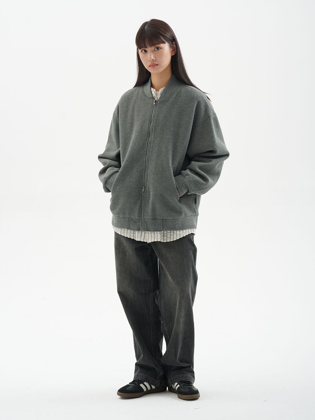 BUTTBILL Japanese baseball jersey knitted jacket
