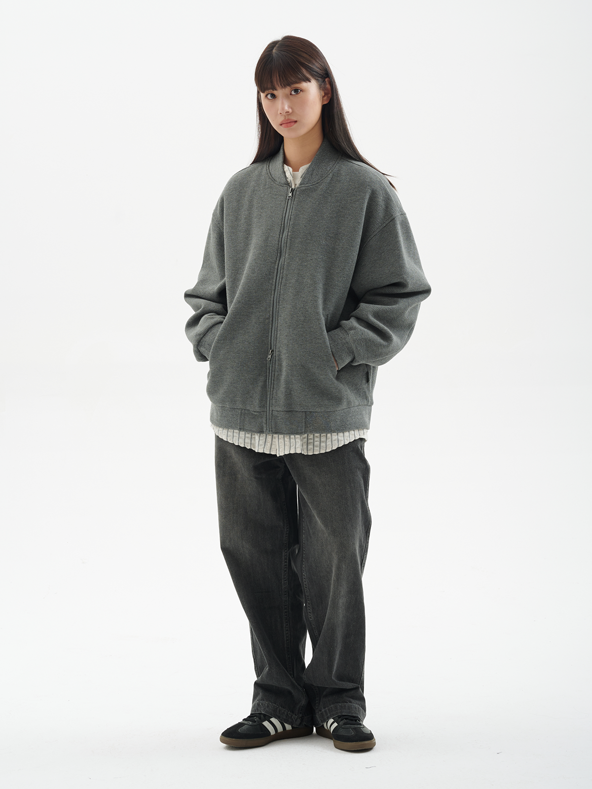 BUTTBILL Japanese baseball jersey knitted jacket