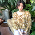 KELIFAN Vintage Polka Dot Lace-Up Lantern Sleeve Long Sleeve