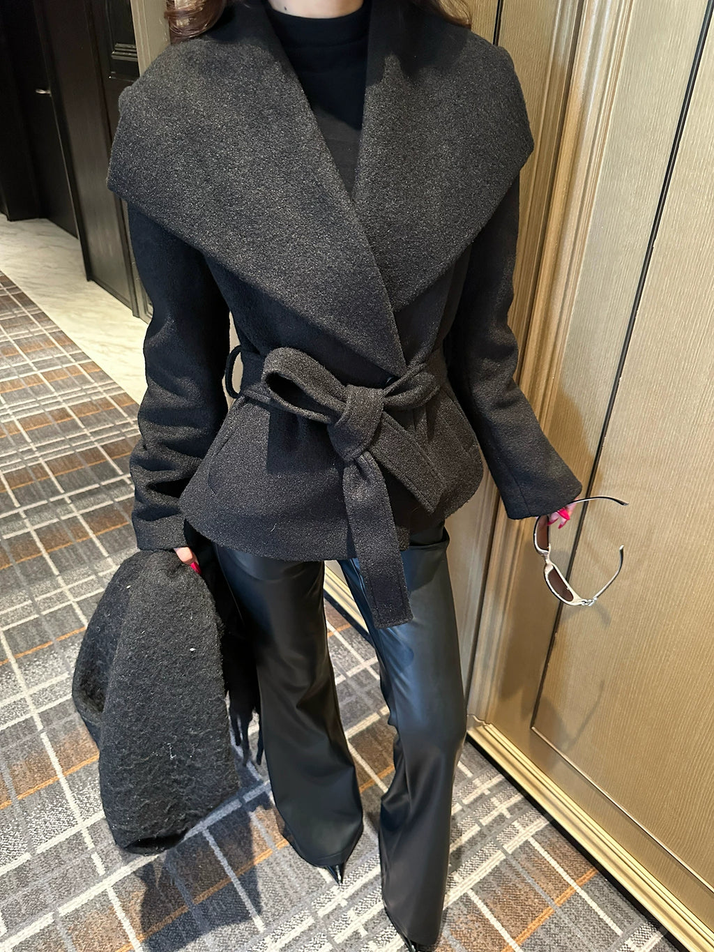 LLROGE Slim Lapel Woolen Jacket